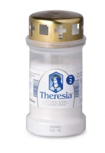 Hřbitovní svíčka Theresia s víčkem 170g - 2 dny bílá č. 20