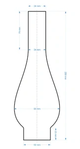 Cylindr na lampu pr. 52/250 - 14L